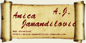 Anica Jamandilović vizit kartica